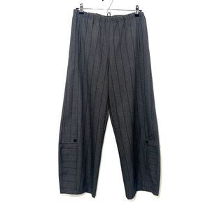 Lisa Bayne Double Striped Barrel Pant - Gray/Black S